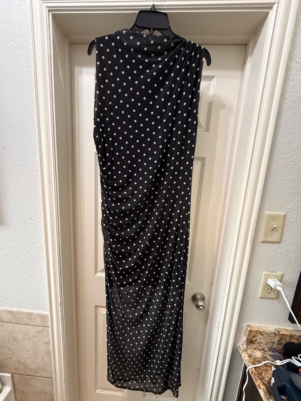Black Polka Dot Maxi Dress